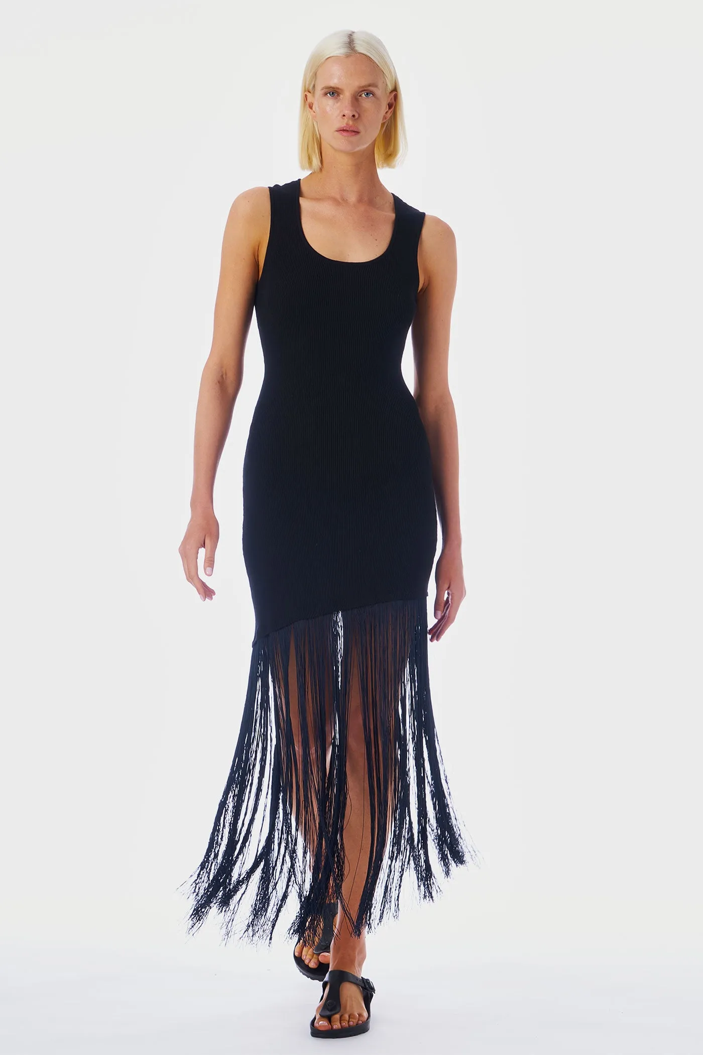 Fringe Hem Tank Dress