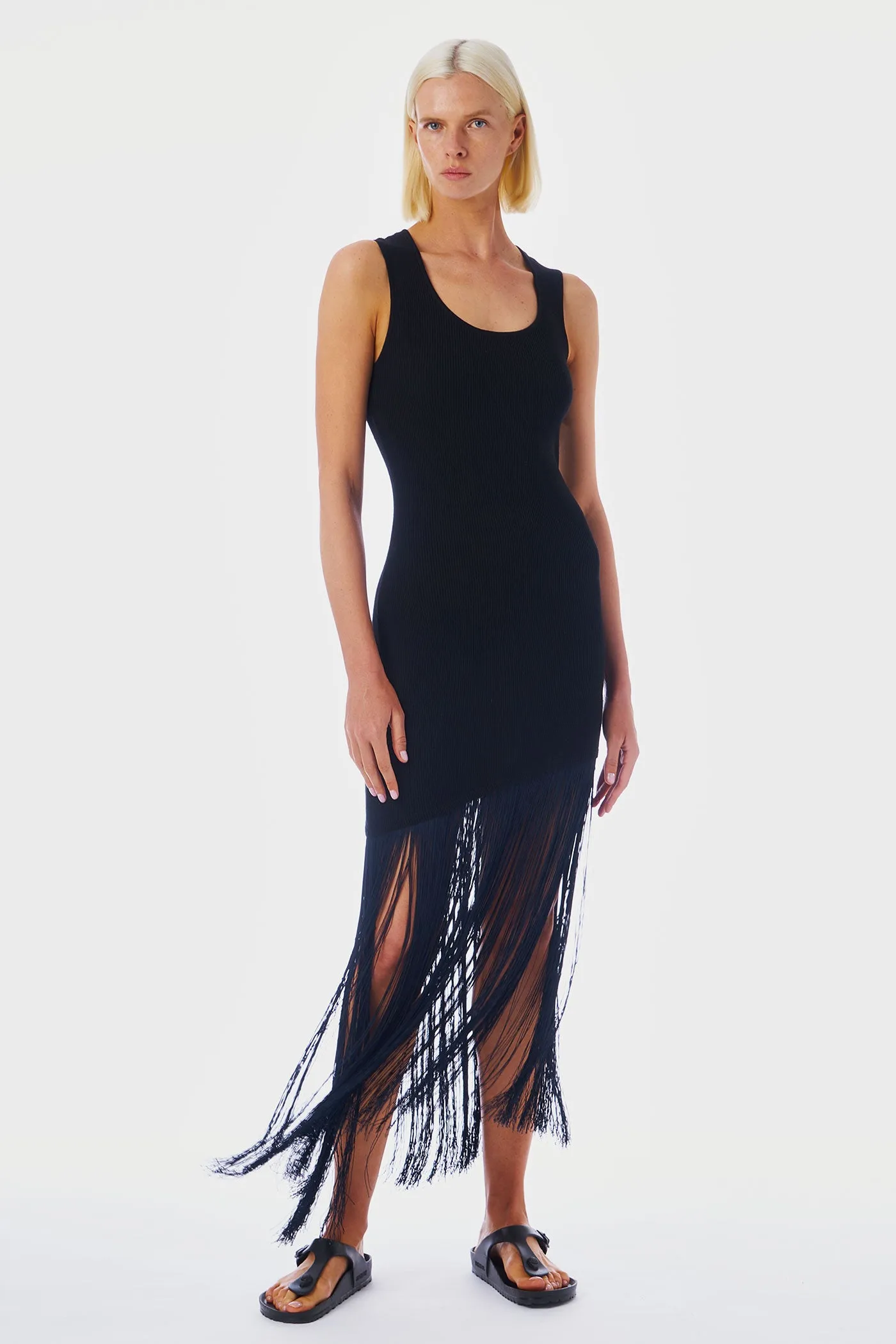 Fringe Hem Tank Dress