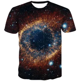 Galaxy T-shirt Men Planet Tshirts Novelty Starry Sky Tshirt Anime Colorful T shirts Funny Harajuku Tshirts Casual