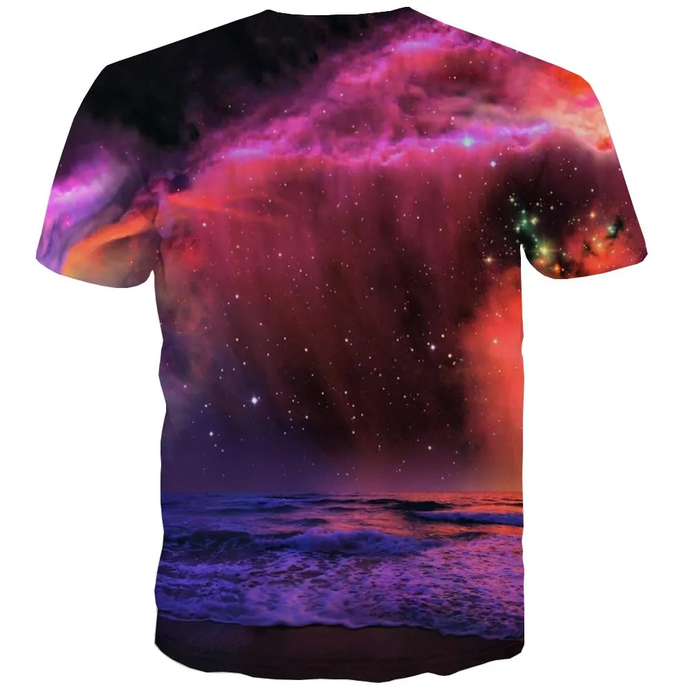 Galaxy T shirts Men Planet Tshirt Anime Starry Sky Tshirt Printed Colorful T-shirts 3d Harajuku Tshirts Casual