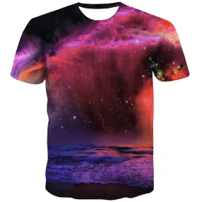 Galaxy T shirts Men Planet Tshirt Anime Starry Sky Tshirt Printed Colorful T-shirts 3d Harajuku Tshirts Casual