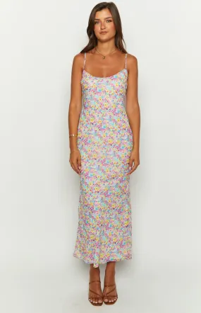 Good Days Painted Floral Pink Maxi Dress