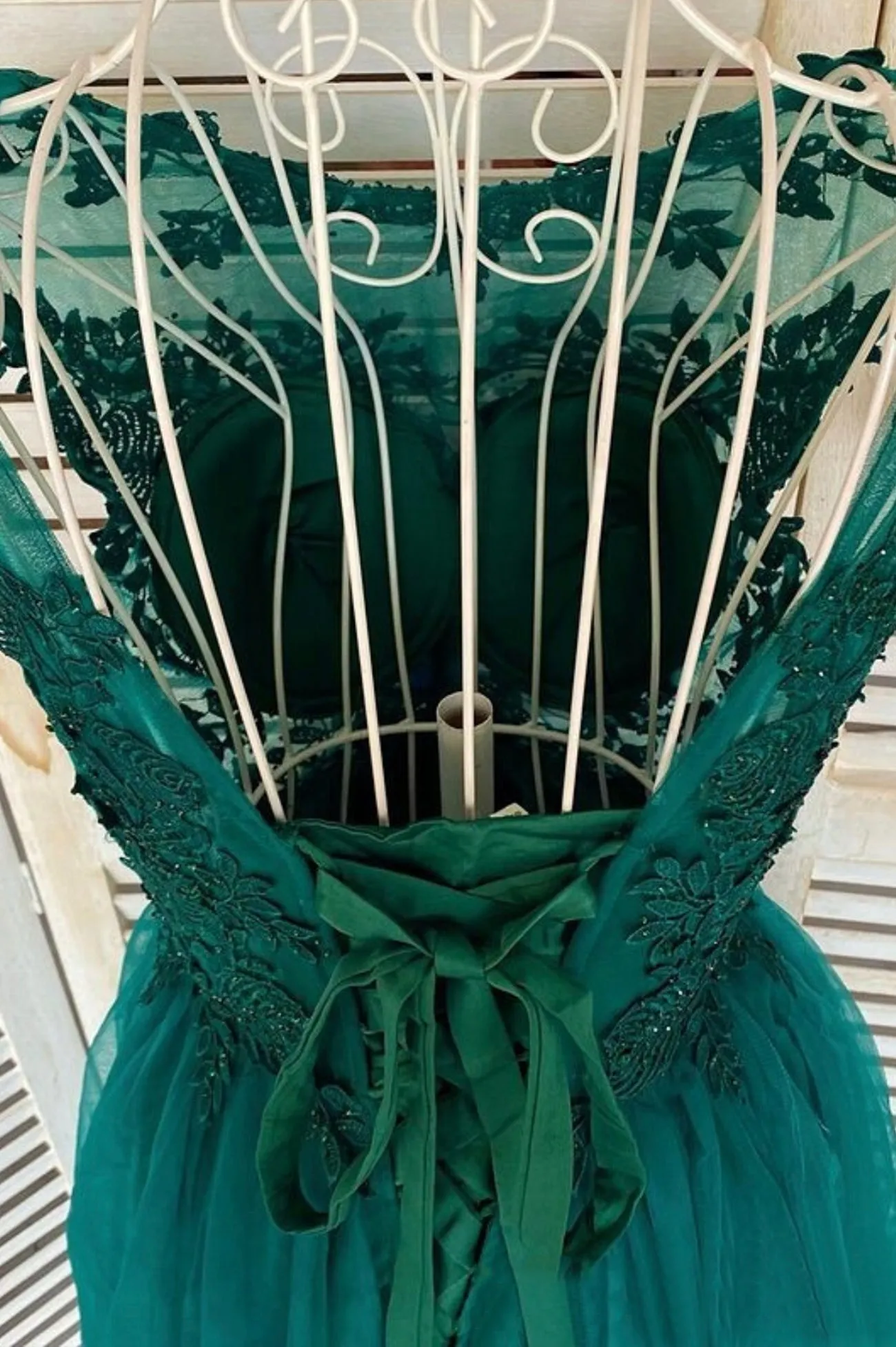 Green Lace Short Prom Dress, A-Line Homecoming Dress