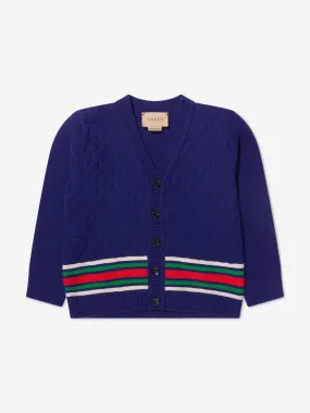 Gucci Baby Boys Wool GG Link Striped Cardigan