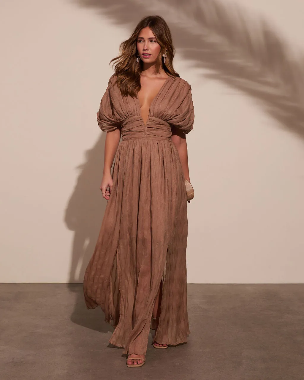 Harvest Nights Plisse Empire Maxi Dress