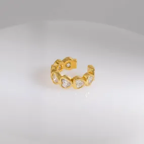 Heart Bezel Gold 9mm Ear Cuff