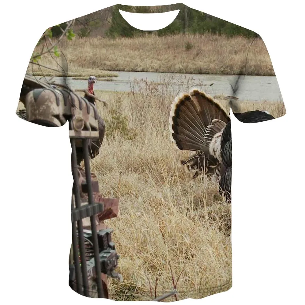 Hunting T-shirt Men Jungle T-shirts Graphic Deer Tshirts Casual Shooter Tshirt Anime Camouflage Tshirts Cool