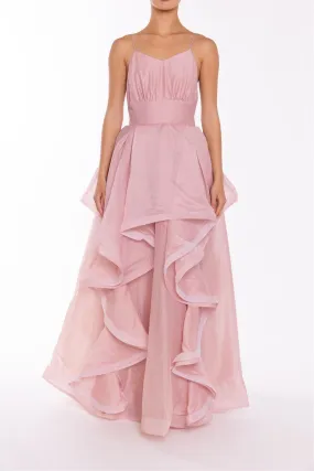 Ila Dusty Rose Ruffle Maxi Dress