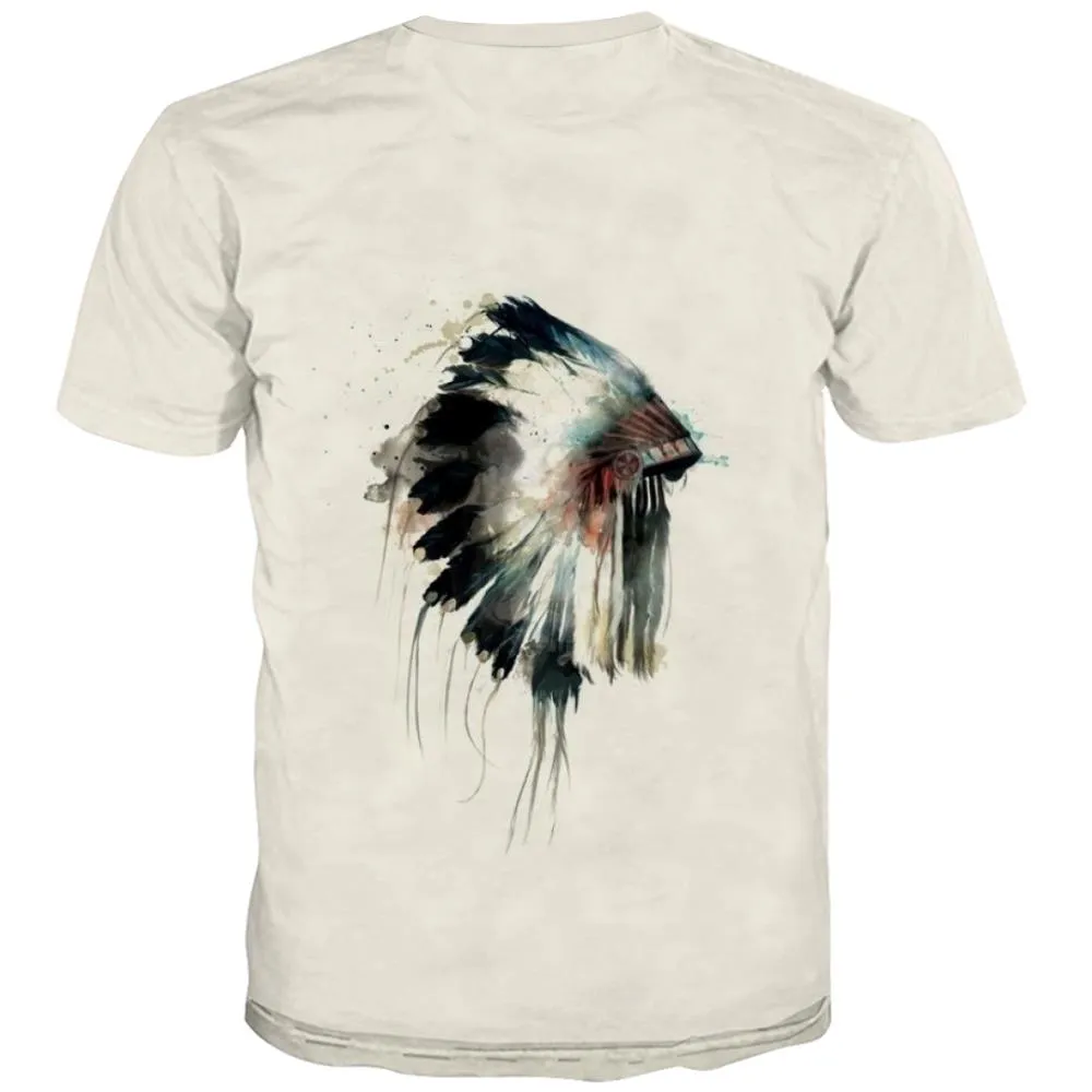 Indians T shirts Men Grassland T-shirts Graphic Sunset Tshirts Casual War Tshirts Cool