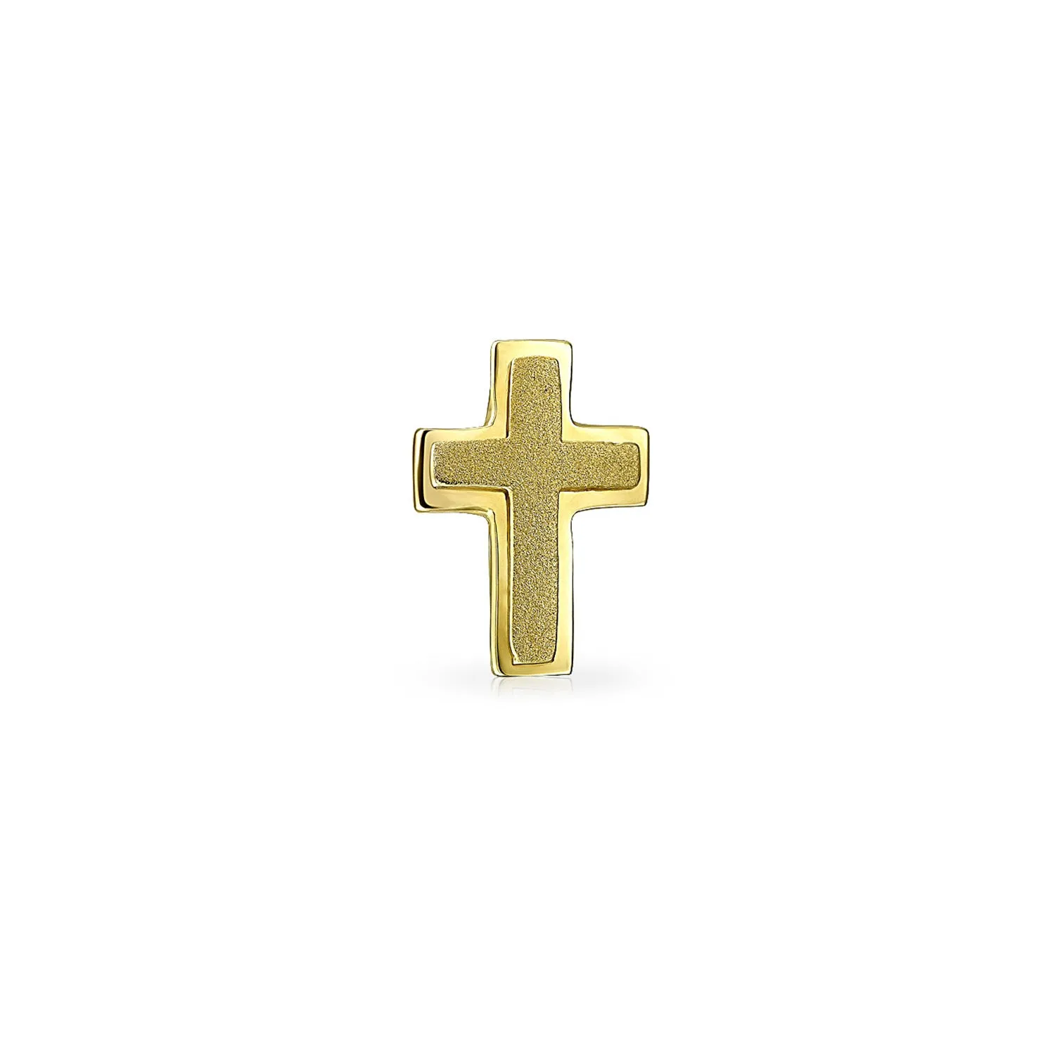 Jesus Fish Virgin Mary Cross Cartilage 1PC Earring 14K Gold Screwback