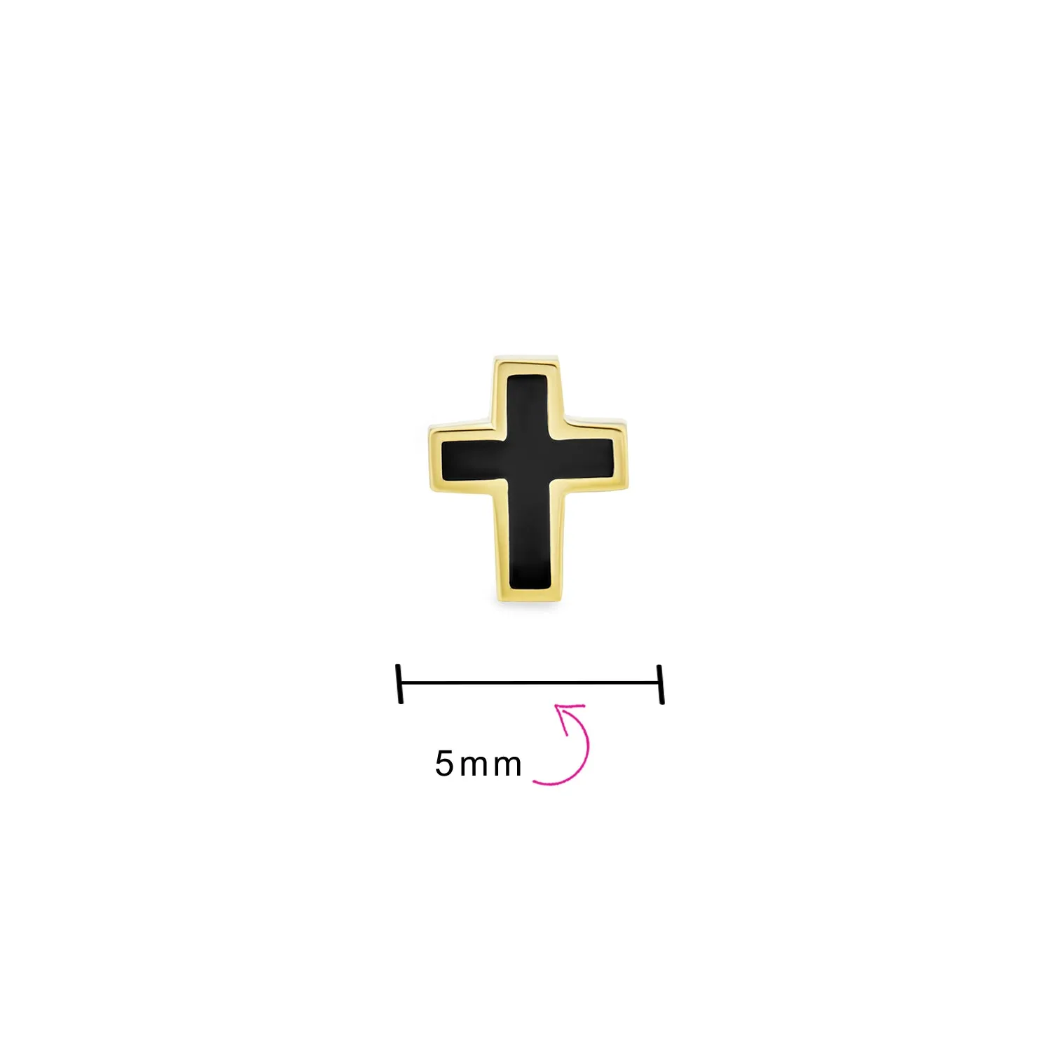 Jesus Fish Virgin Mary Cross Cartilage 1PC Earring 14K Gold Screwback