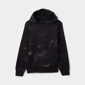 Jordan Juniors All-Over Print Pullover Hoodie Black / Gold