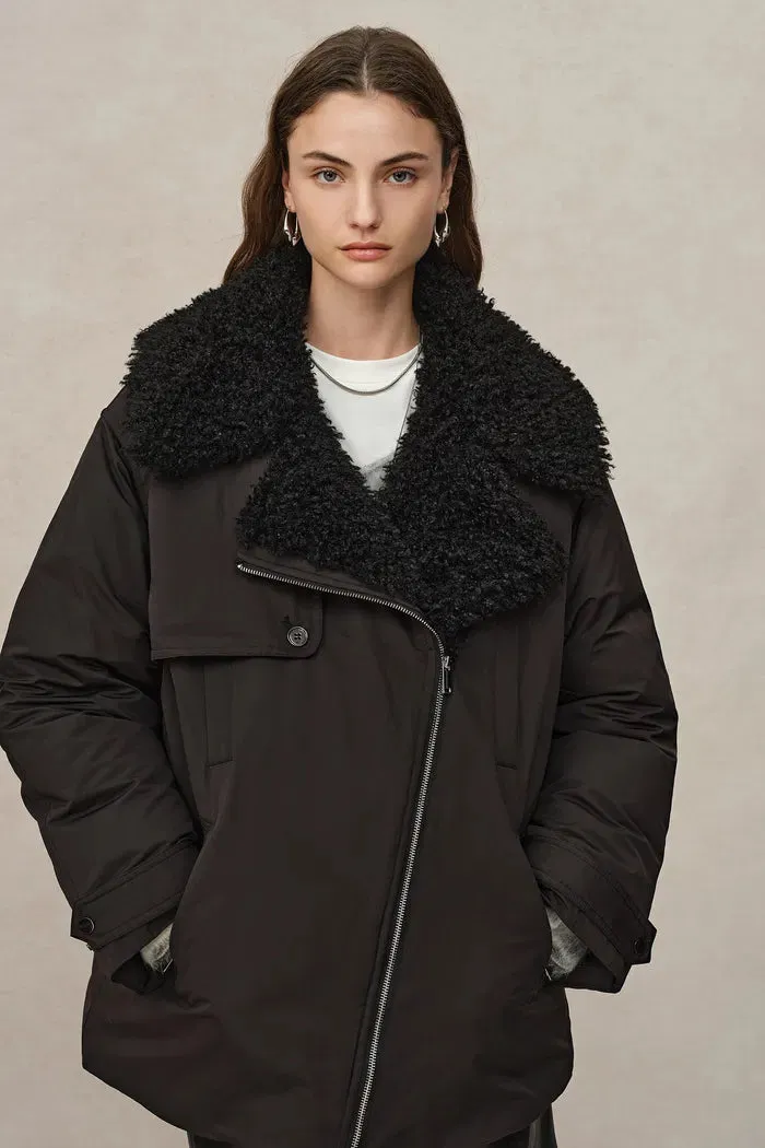 Kat Water-Repellent Convertible Goose Down Fur Jacket