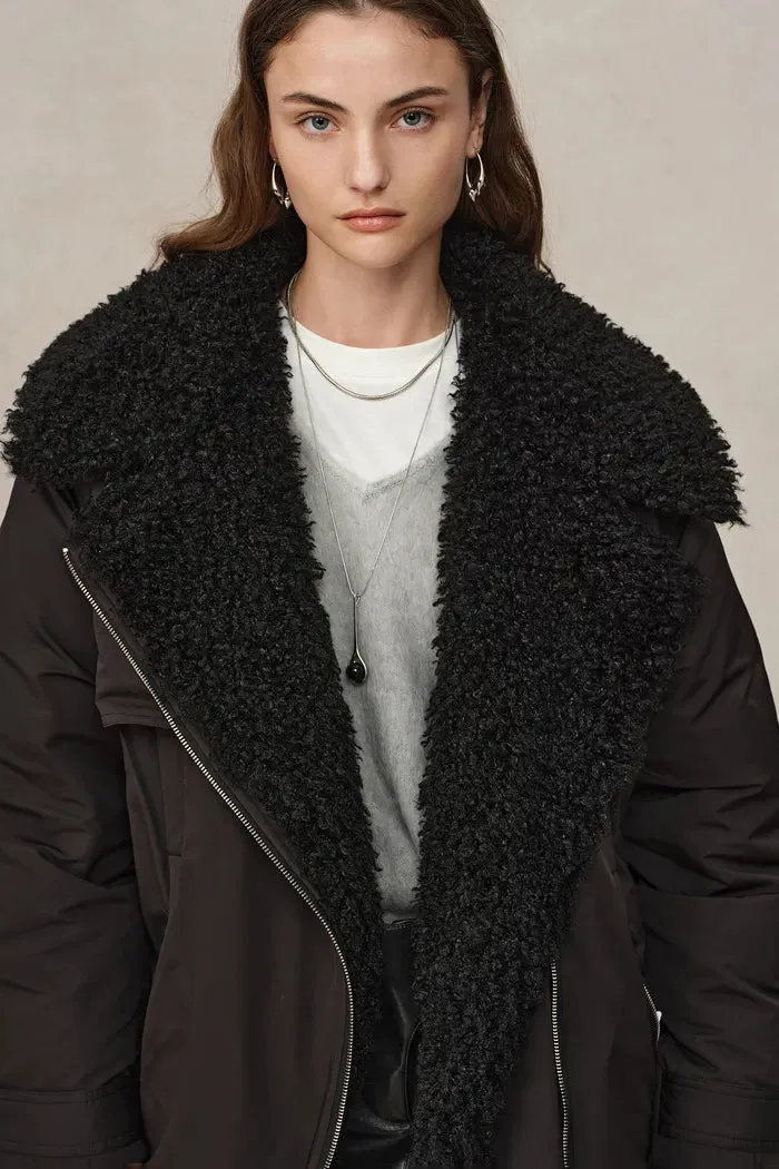 Kat Water-Repellent Convertible Goose Down Fur Jacket