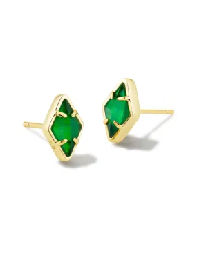 Kendra Scott Kinsley Stud Earrings Gold Kelly Green Illusion