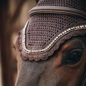 Kentucky Horsewear Wellington Stone and Pearl Fly Veil - Brown