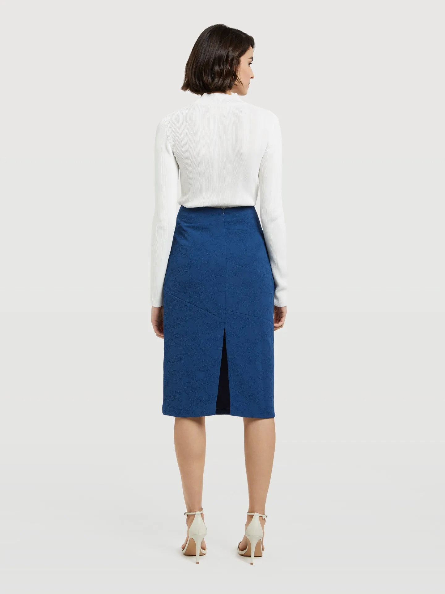 Knots Jacquard Pencil Skirt