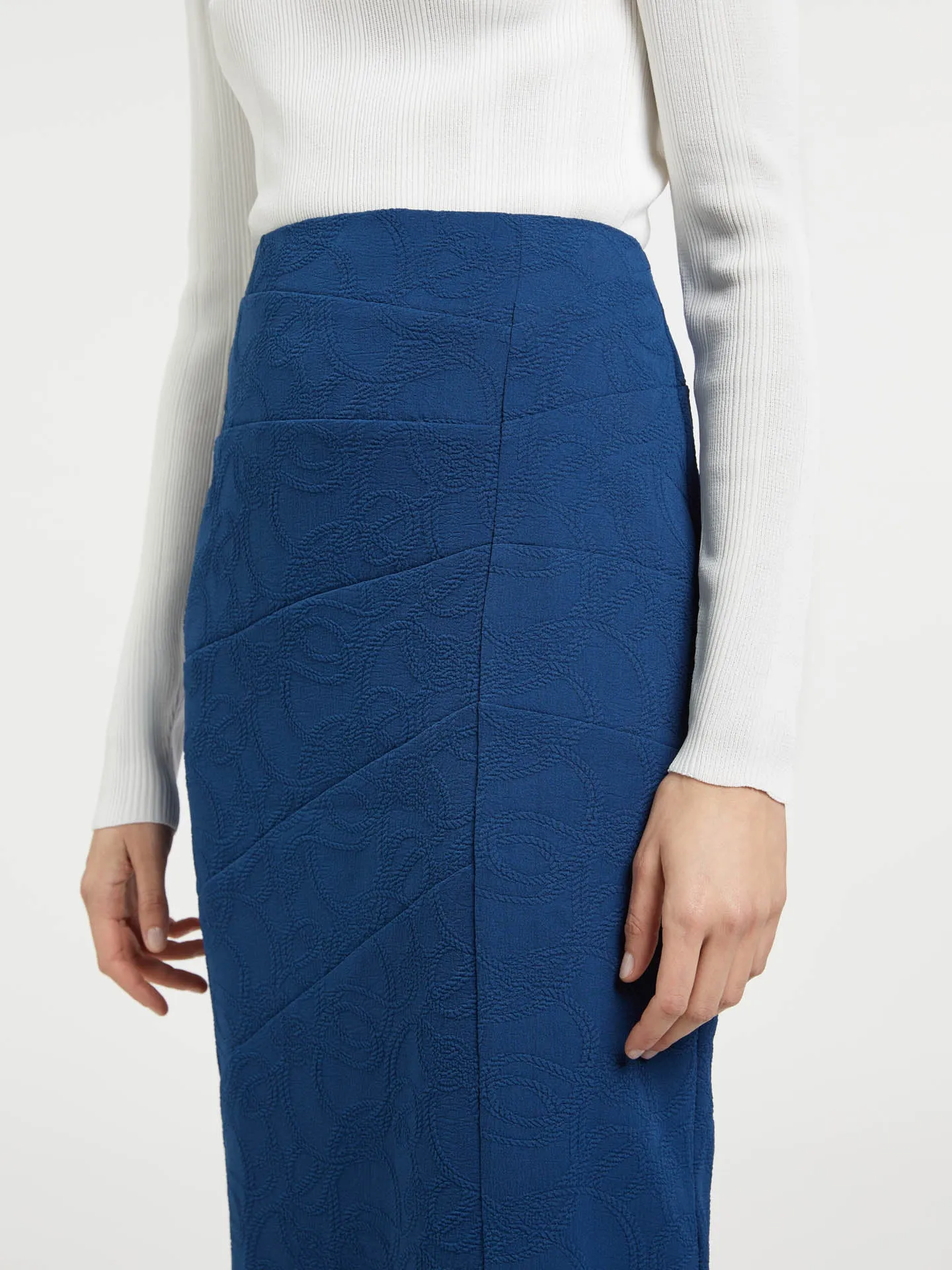 Knots Jacquard Pencil Skirt