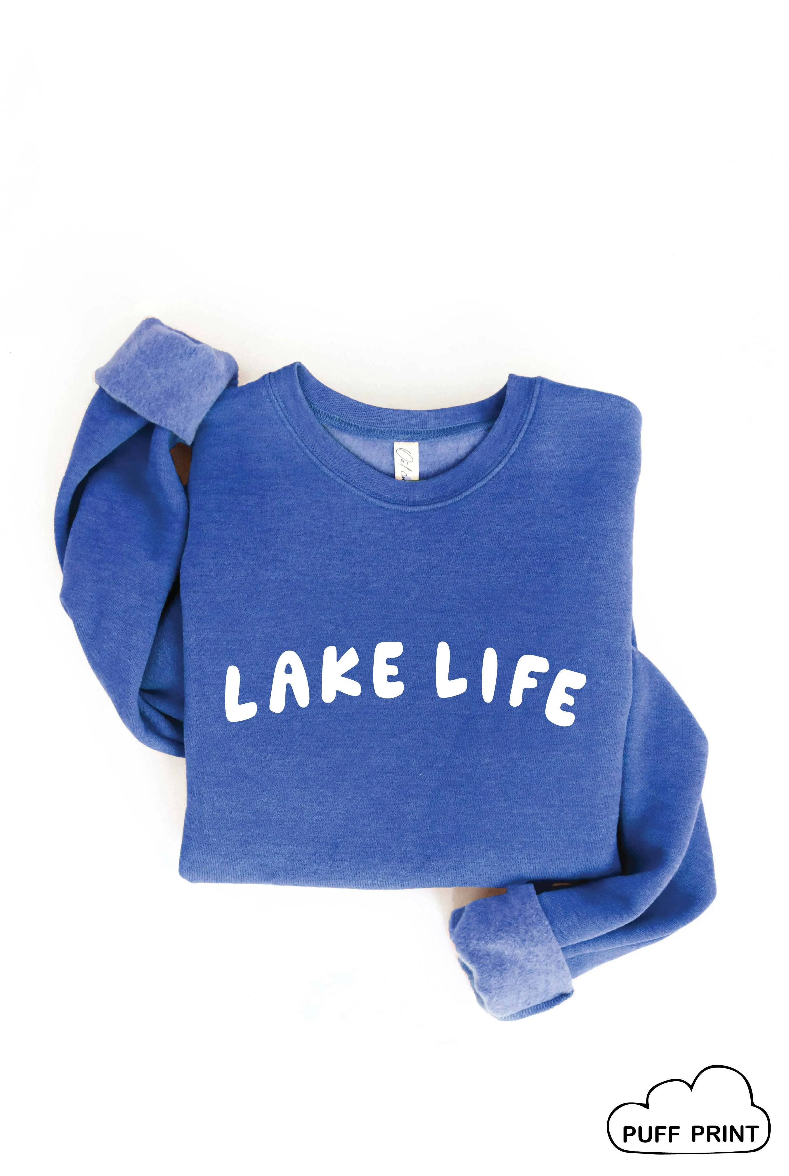 Lake Life Puff Print Graphic Sweatshirt