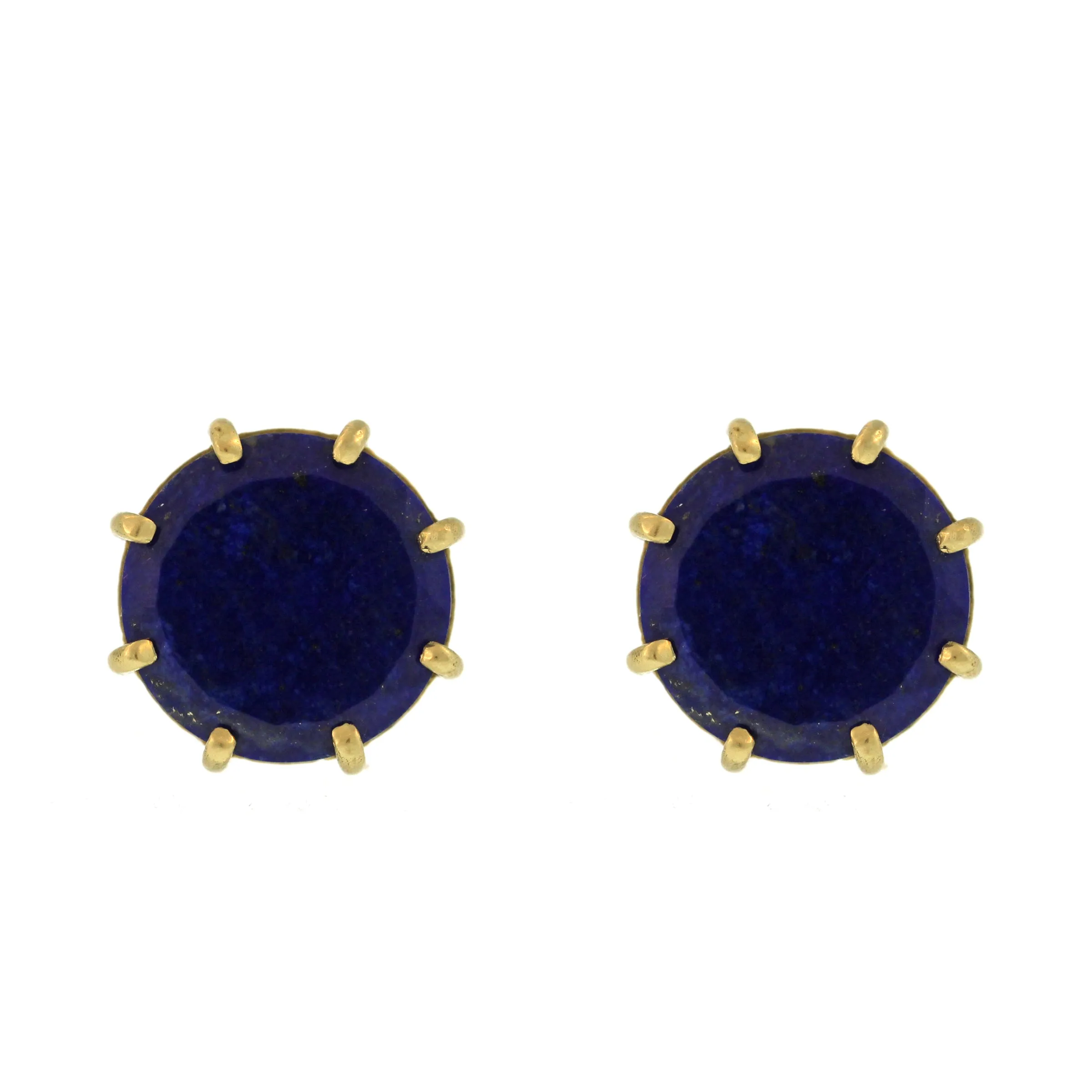 Lapis Circle Stud Earrings