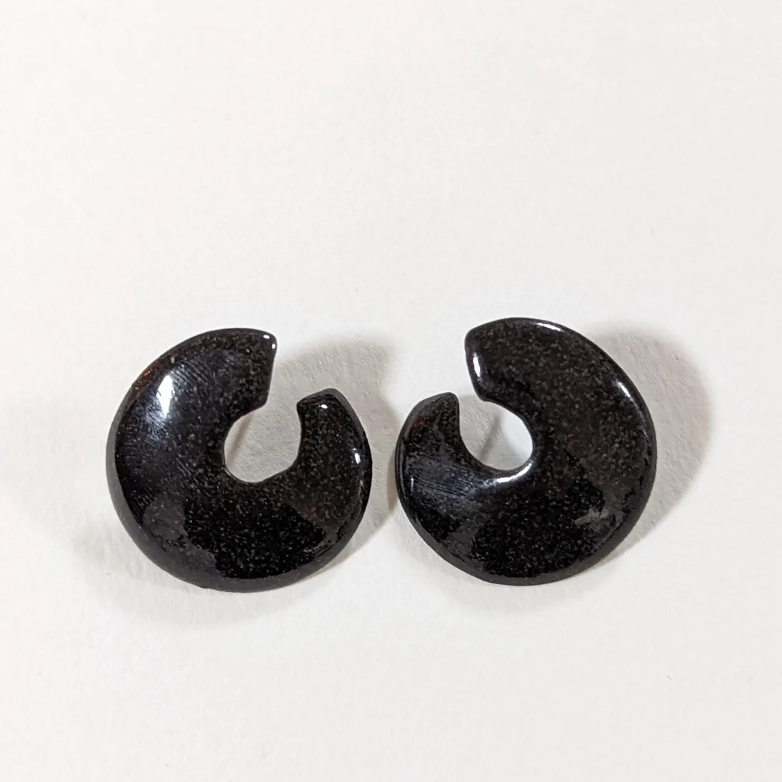 Large Black Organic Hoops