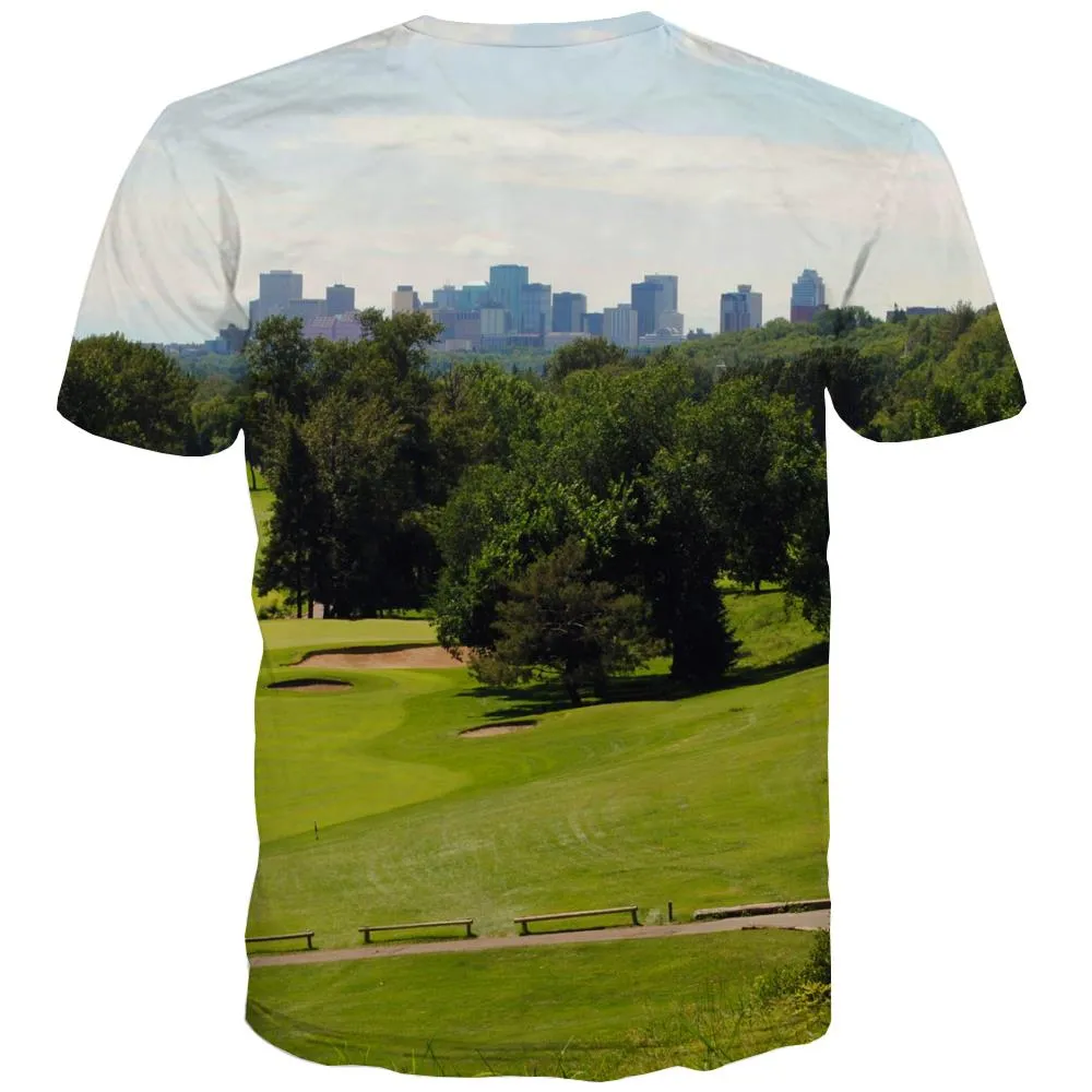 Lawn T shirts Men Golf Tshirt Anime Forest Tshirts Casual Natural Tshirts Novelty Game Tshirts Cool