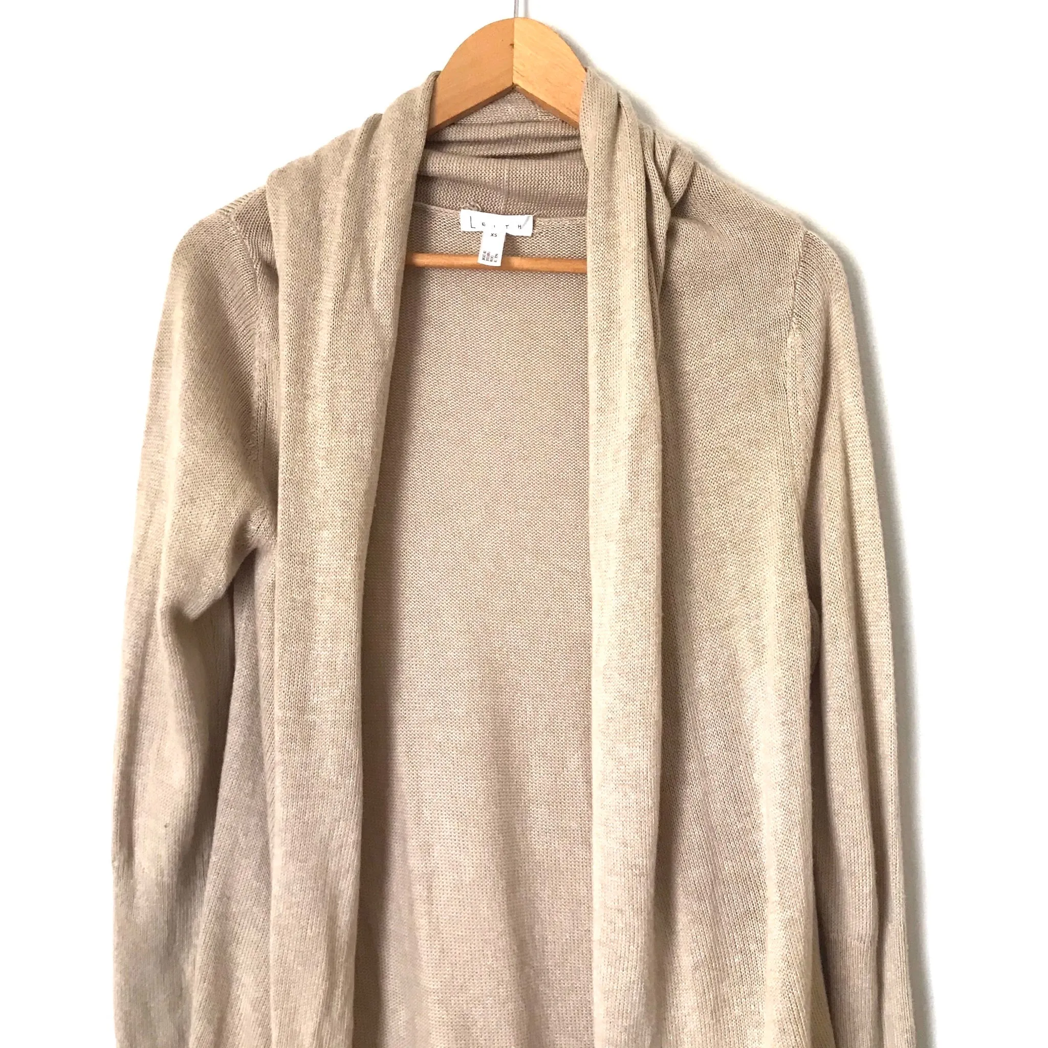 Leith Beige Open Knit Long Cardigan- Size XS