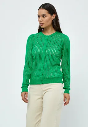 Libby Round Neck Knit Cardigan - Bright Green