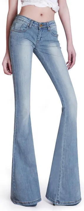 Low-Rise Flared-Leg Jeans - Light or Dark Wash