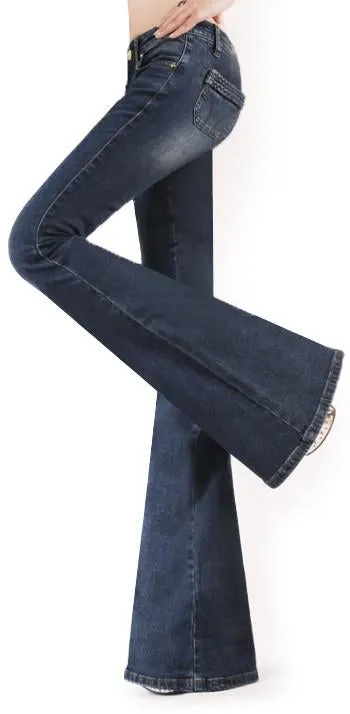 Low-Rise Flared-Leg Jeans - Light or Dark Wash