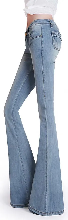 Low-Rise Flared-Leg Jeans - Light or Dark Wash