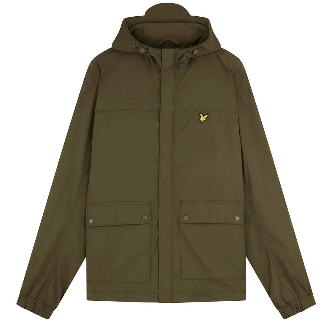 Lyle & Scott Branded Olive Hooded Parka Jacket