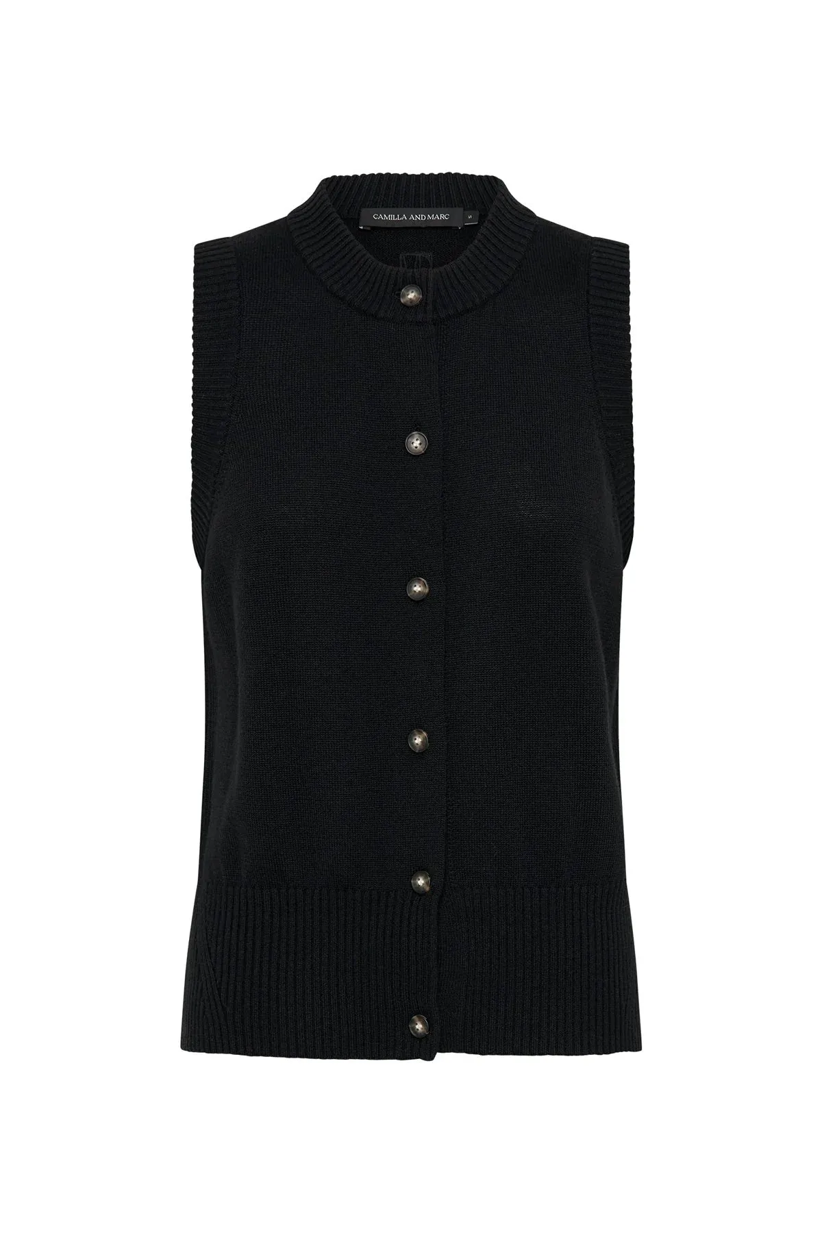 Macie Sleeveless Cardi | Black