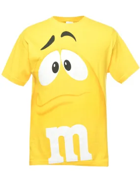 M& M Yellow Printed T-shirt - M