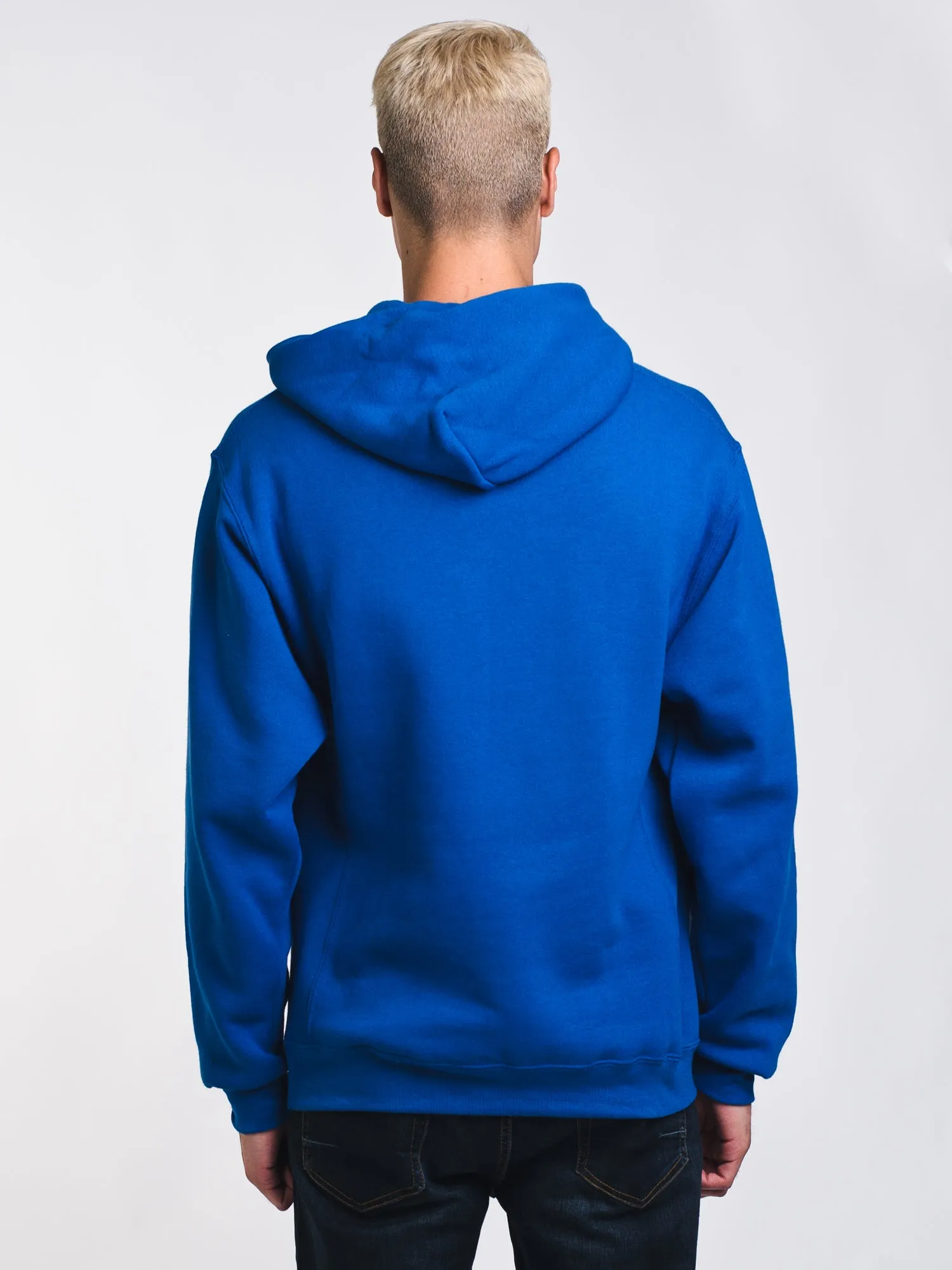 MENS CHENILLE PULLOVER HOODIE- ROYAL - CLEARANCE