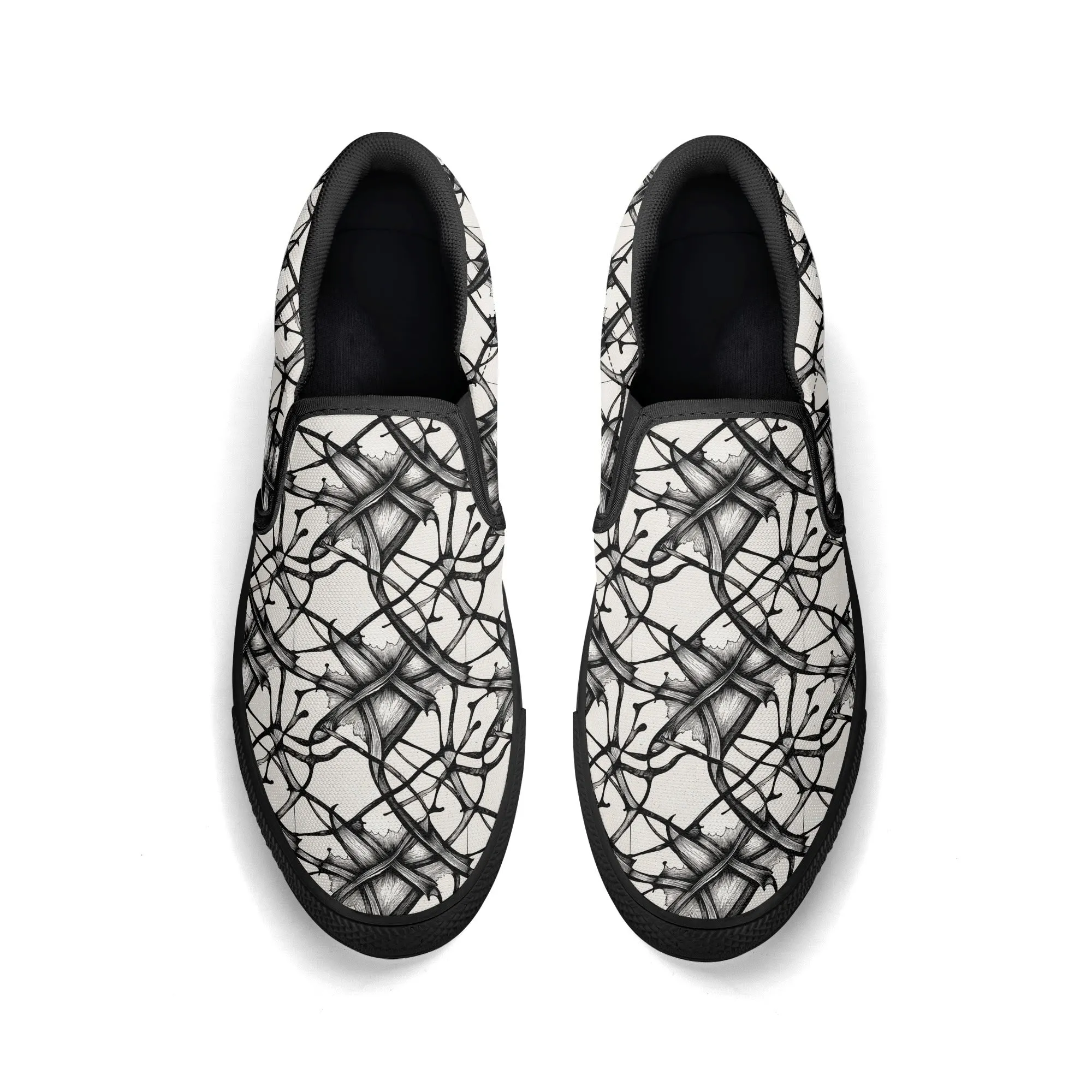 Mens Floral Ink Rubber Slip On Shoes