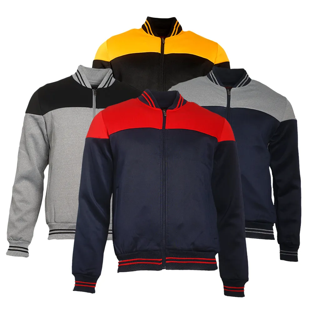 Men's Jacket Stylish Lightweight Multi Pocket Mesh Track Full-Zip Bomber Coat