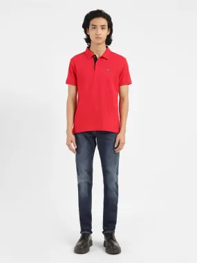 Men's Red Polo Collar T-Shirt