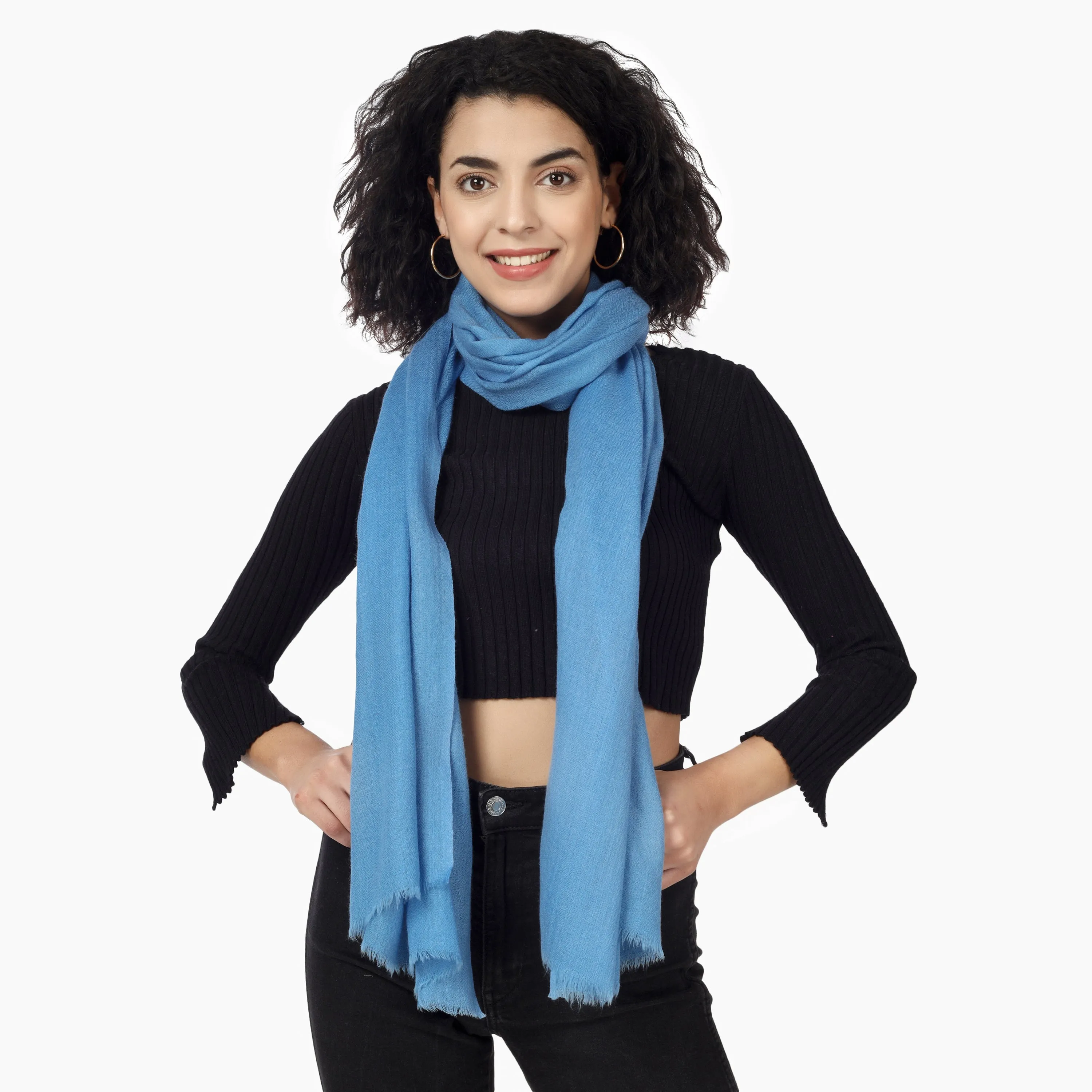 Merino Wool Scarf (Blue)