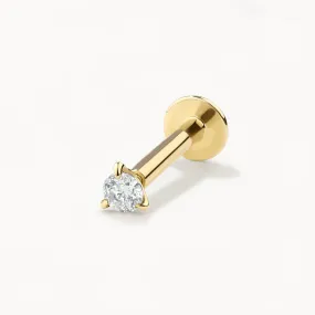 Micro Diamond Helix Single Stud Earring in 10k Gold