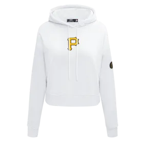 MLB PITTSBURG PIRATES CLASSIC WOMEN'S FLC CROPPED PO HOODIE (WHITE)