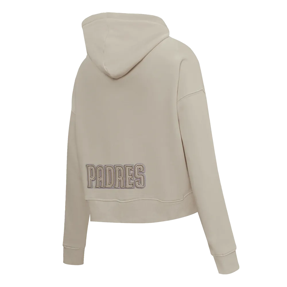 MLB SAN DIEGO PADRES NEUTRAL WOMEN'S CROPPED PO HOODIE (TAUPE)