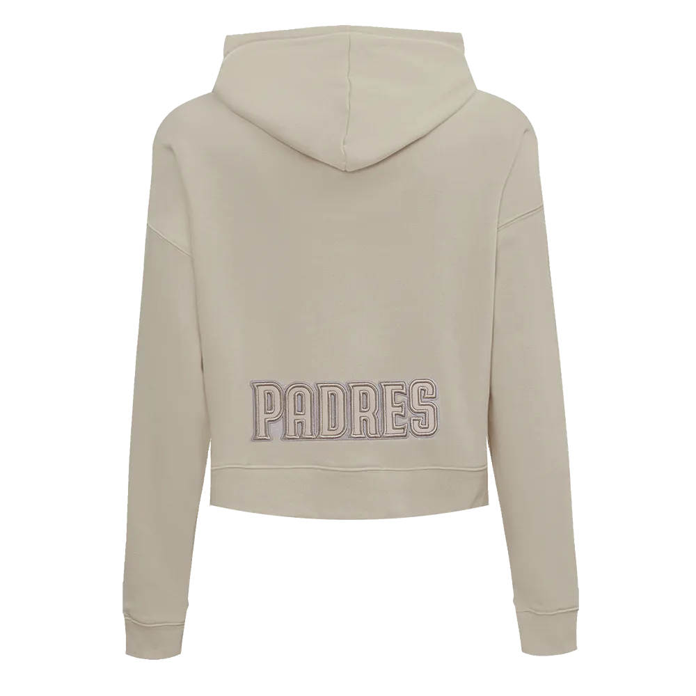 MLB SAN DIEGO PADRES NEUTRAL WOMEN'S CROPPED PO HOODIE (TAUPE)