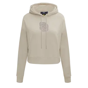 MLB SAN DIEGO PADRES NEUTRAL WOMEN'S CROPPED PO HOODIE (TAUPE)