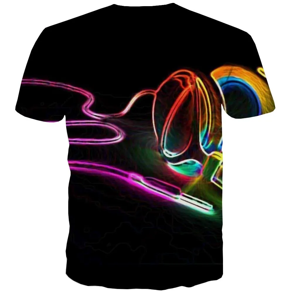 Music T shirts Men Instrument Tshirts Cool Retro T-shirts 3d Electronic T shirts Funny