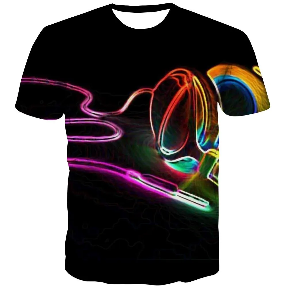 Music T shirts Men Instrument Tshirts Cool Retro T-shirts 3d Electronic T shirts Funny