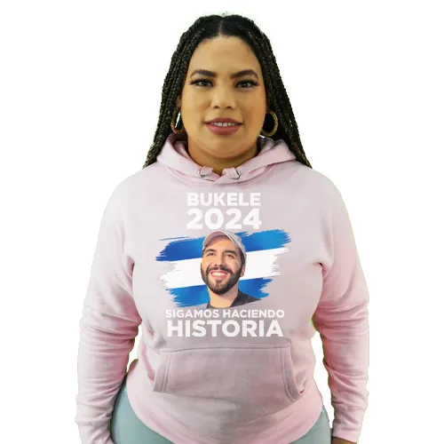 Nayib Bukele President 2024 Reelection Pink Hoodie El Salvador - Unisex