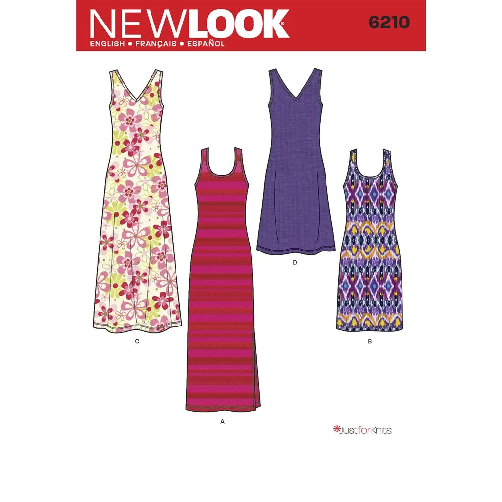 New Look Pattern 6210 Misses' Knit Dress in Two Lengths