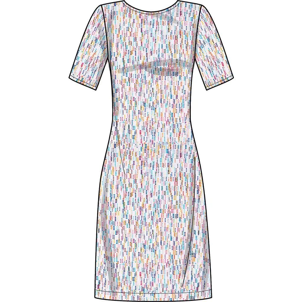 New Look Sewing Pattern N6650 Misses' Knit Dress With Sleeve & Length Variations