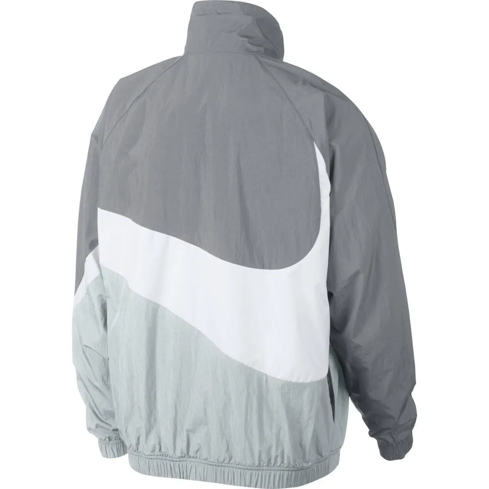 Nike Large Swoosh Windbreaker Woven Men's Jacket Gray-White ar3132-012